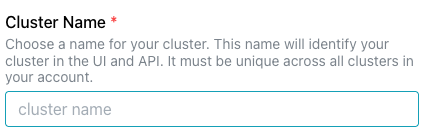 Provide a cluster name